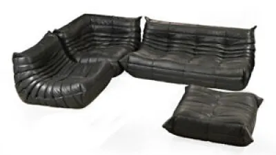 Vintage TOGO Sofa Set - black leather