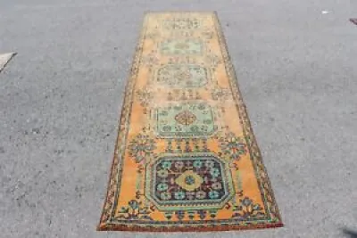 3x10.1 ft Runner rug, - turkish wool rug