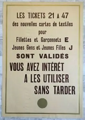 Affiche ancienne publicité - textile