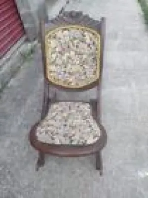 VTG Folding Rocking Chair - carved