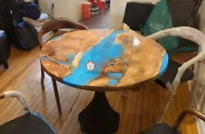 Epoxy Table ,Blue Resin, - dining