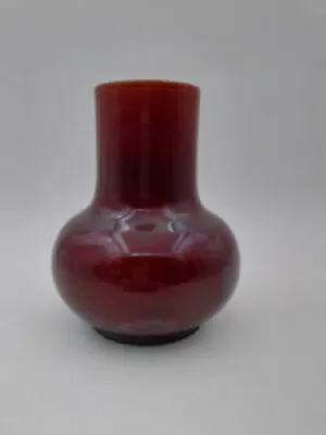 Vase pansu en céramique - sang boeuf