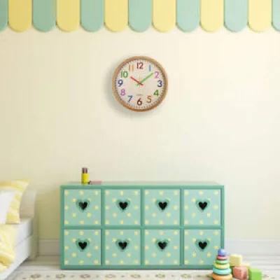 2X(Horloge Murale Silencieuse D'Enfants de Ticking, Horloge DéCorative ColoréE6)