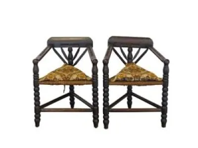 2 chaises d'angle chaise - triangulaire