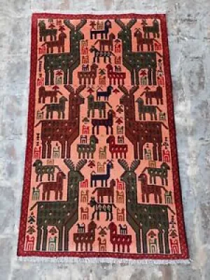 S1230 Pictorial Rug Handmade - afghan tribal