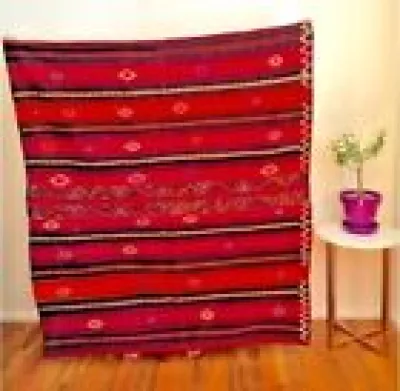 colorful red wool embroidered - turkish
