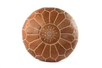 Round poufs Moroccan - leather