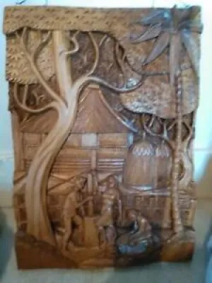 Hand Carved Wooden wall