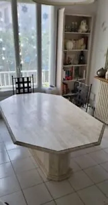Grande table en Travertin - octogonale