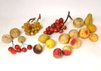 Ensemble 21 fruits marbre - carrare