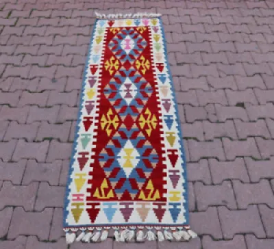 Red Runner Rug turkish - hand knotted