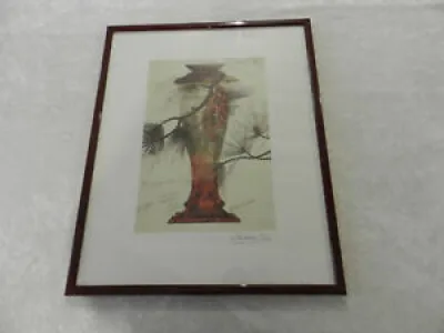Lithographie vase Emile - cristallerie
