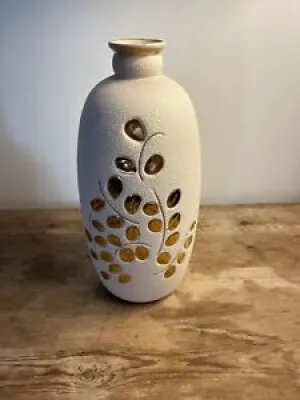 Très beau vase en faïence - feuillage