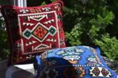 Authentic Rug Kilim Pillow - anatolian cushion
