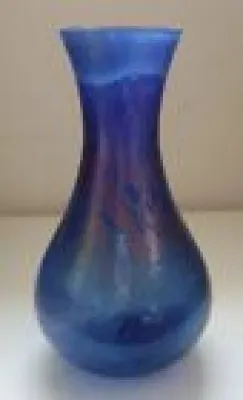 Vase verre irisé bleu - loetz kralik