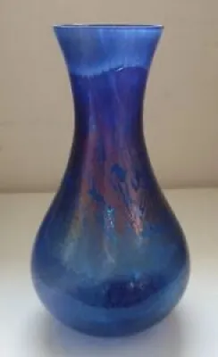 Vase verre irisé bleu - bohemian