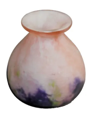 Ancien vase verre marmoréen - muller