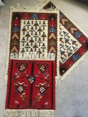 3 Vintage  Hand Knotted - wool rugs