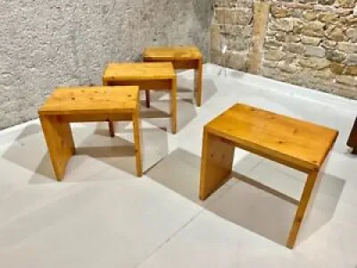 Set of 4 pine stools