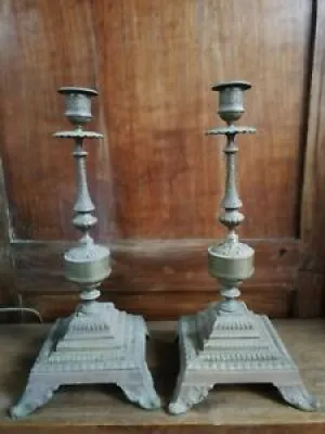 Paire Anciens grands - candlesticks