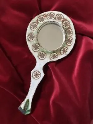 Miroir rond à main céramique - thiry