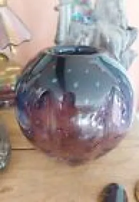 Murano vase boule violet - bulles