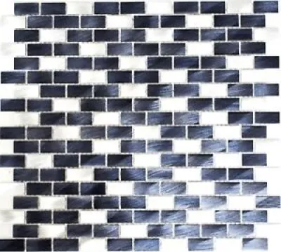 Carrelage mosaïque aluminium - brique