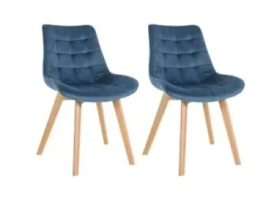 Lot de deux chaises bleus 
