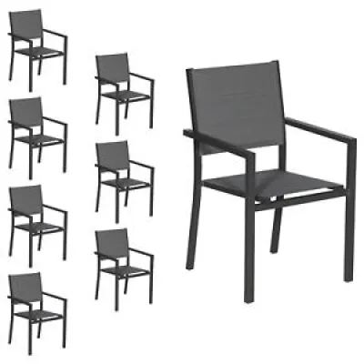 Lot de 8 chaises rembourrées - anthracite