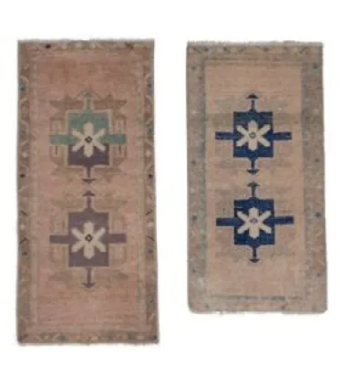 Set of Two Distressed - small rug pair