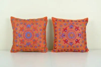 Tribal Silk Peach Orange - cushion