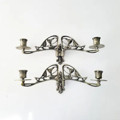 PAIRE DE BOUGEOIRS CHANDELIERS - muller