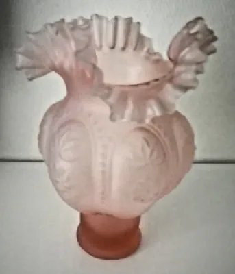 Ancien vase opaque verre - florale