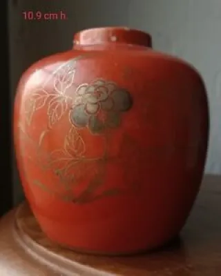 Chinese coral-glazed - gilded
