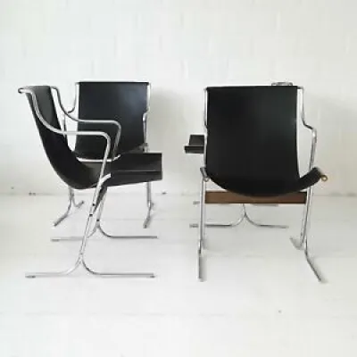 4x LEATHER CIGNO CHAIR BY ROSS
