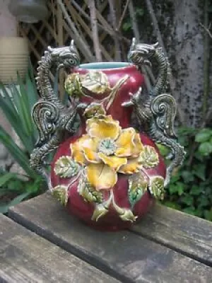 Ancien vase céramique - dragons