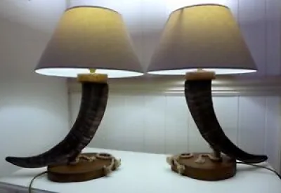 2x TABLE LAMP MADE FROM - horn