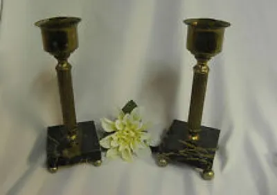 Vintage Pair Brass Taper - candle holder