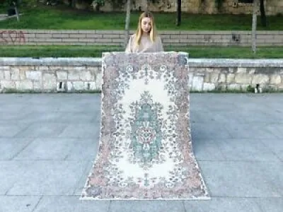 NEUTRAL MEDALLION FLORAL - turkish wool rug