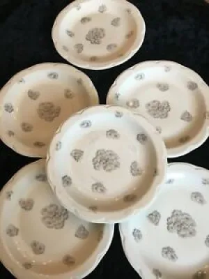 6 Assiettes plate porcelaine