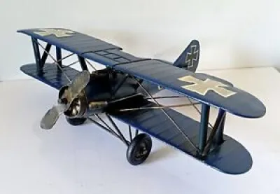 Ancien jouet avion Biplan - 41cm