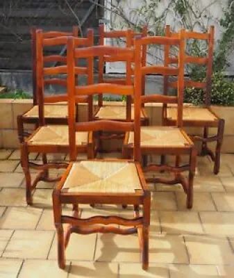 6 chaises paillées -