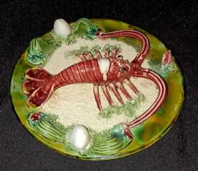 Assiette Barbotine dans - homard