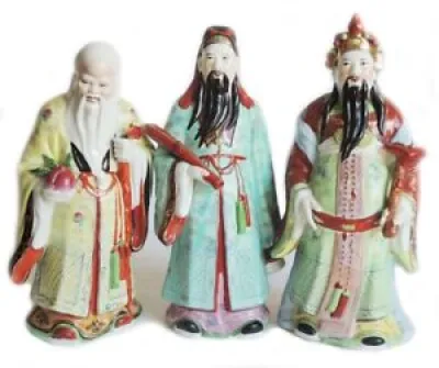 Vintage 3 Chinese Sanxing - colorful