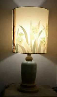 Lampe vintage pied bois - herbier