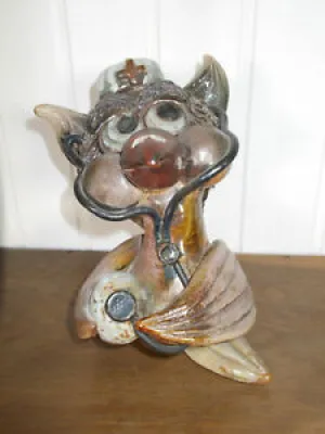 Statue poterie en raku - animal