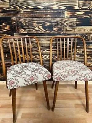 Set of 2 vintage wood - chairs czechoslovakia