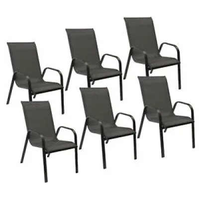 Lot de 6 chaises MARBELLA - anthracite