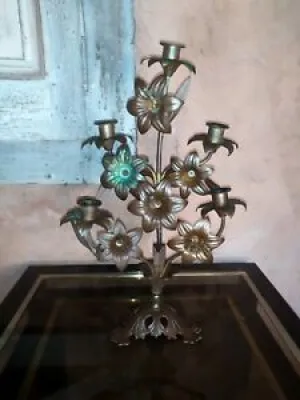 Ancien chandelier bougeoir - lys