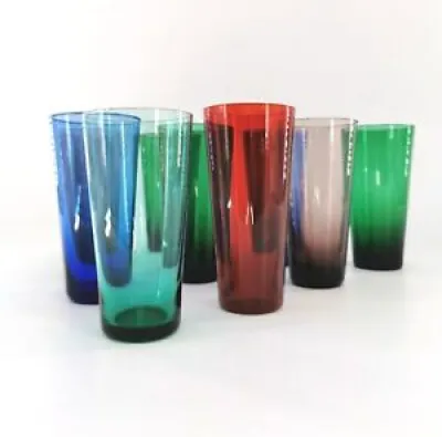 Lot verres  fin multicolores